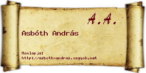 Asbóth András névjegykártya