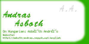 andras asboth business card